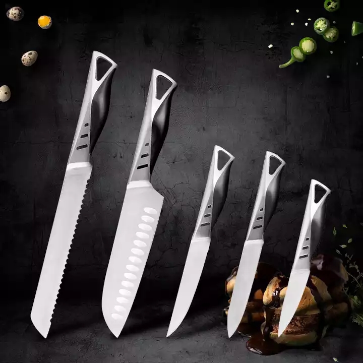 حارّ عمليّة بيع تصميم جديد نصل مقبض 5 قطعة [ ستينلسّ ستيل ] مطبخ سكين مجموعة 
