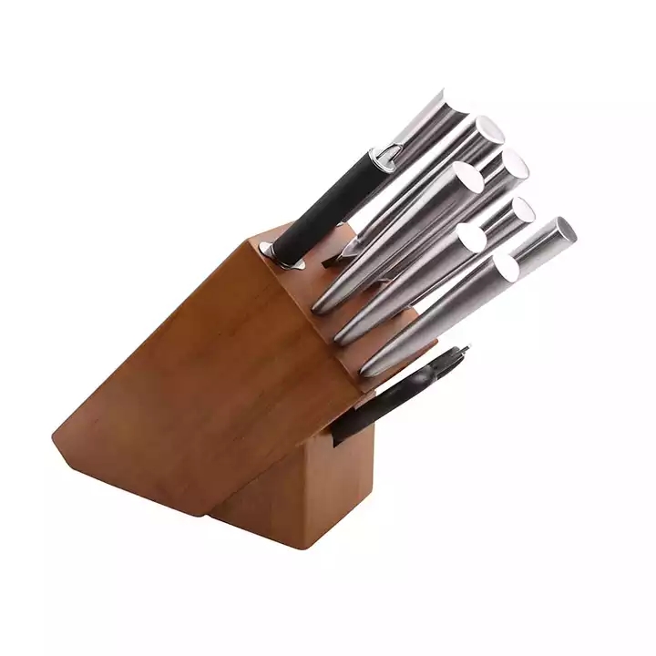 حار بيع عالية الجودة سكين مطبخ 10 قطعة الفولاذ المقاوم للصدأ سكين مطبخ مجموعة مع كتلة سكين خشبي 